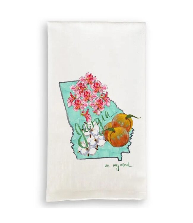 Floral Georgia On My Mind Tea Towel