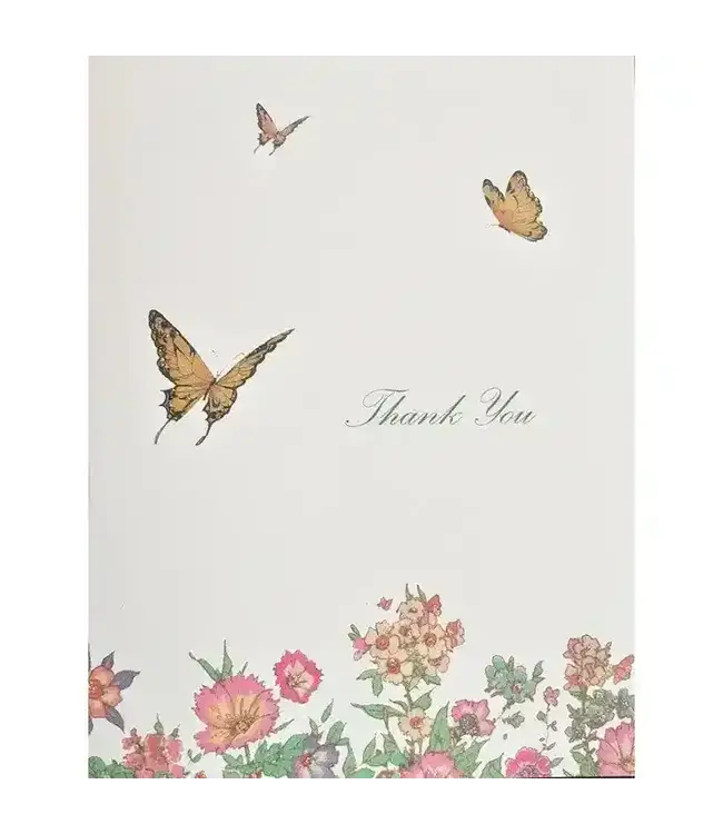 Flowers & Butterflies Thank You Card