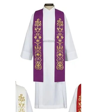 Hagia Sophia  Stole - Purple with Gold Embroidery