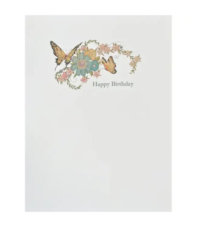 Butterflies Flowers Birthday Card