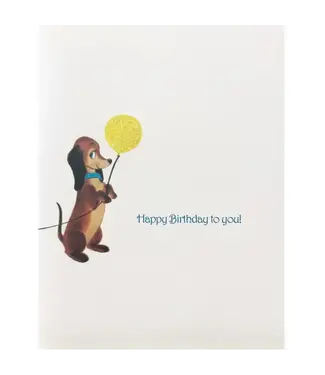 Dog Balloon Birthday Card