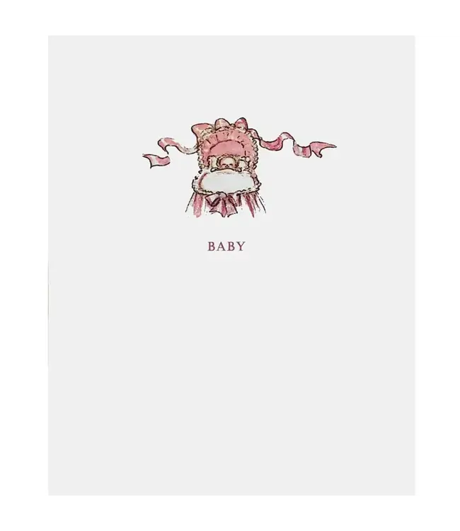 Pink Bassinet Baby Card