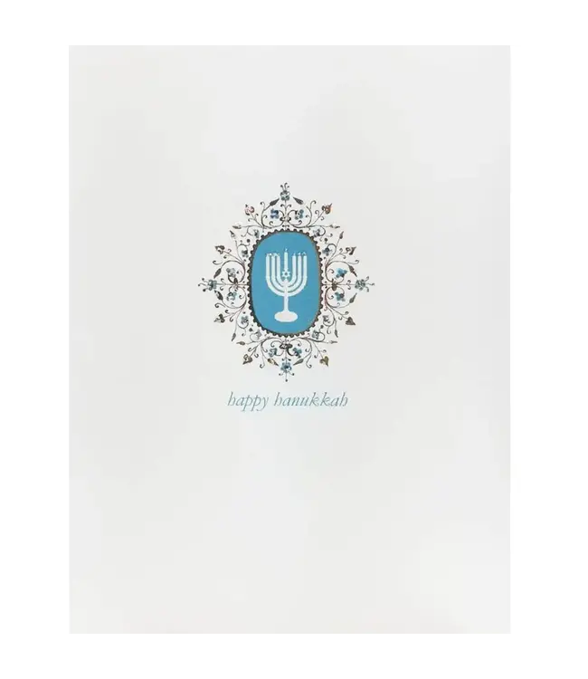 Menorah Filigree Hanukkah Card