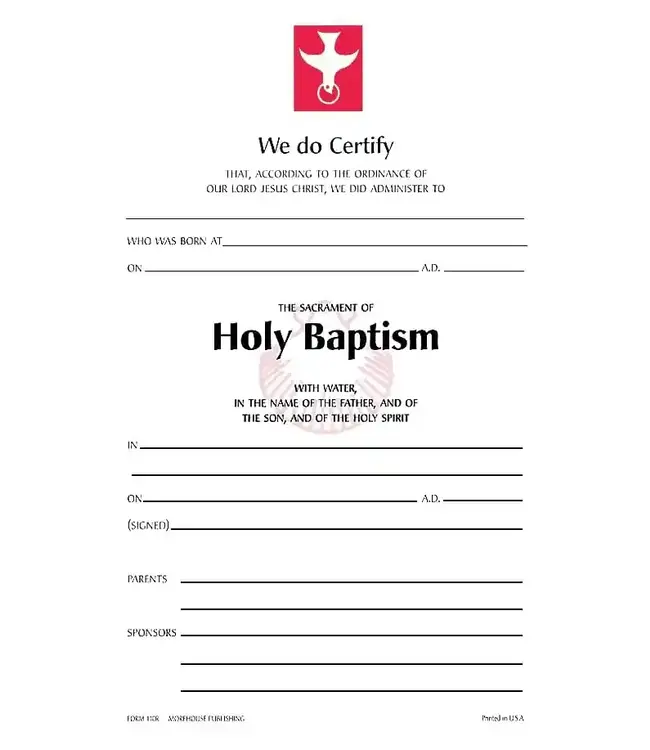 Baptism Certificate : Pack of 25