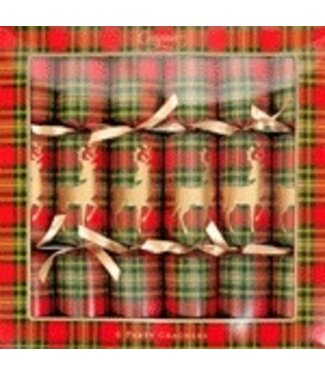 Reindeer Tartan Christmas Cracker-12 Inch Long/6