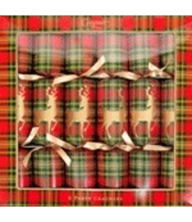 Reindeer Tartan Christmas Cracker-12 Inch Long/6