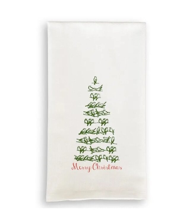 Green Bird Tree with Merry Christmas