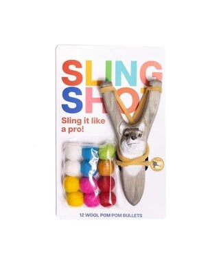 Wooden Slingshots - Bear, Wolf & Eagle with Felted Pellets