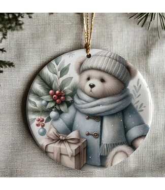 Bear Christmas Tree Keepsake Ornament 3"