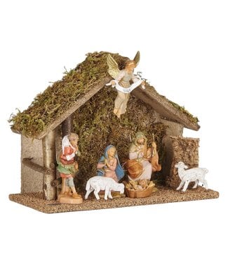 Fontanini 7-Figure Nativity w/ Set Italian Stable - 5" Scale