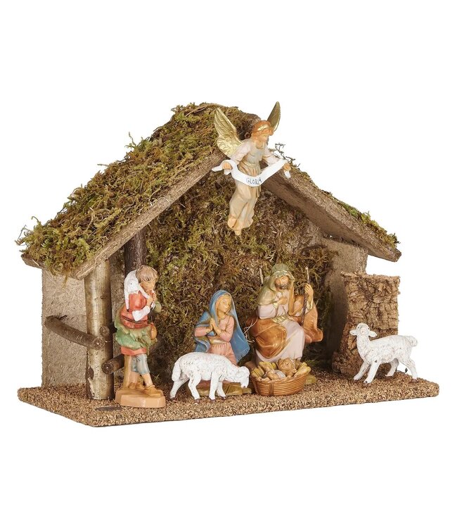 Fontanini 7-Figure Nativity w/ Set Italian Stable - 5" Scale
