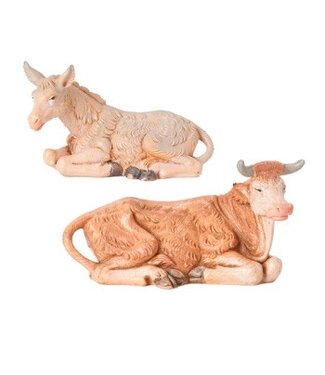 Fontanini 3.5" Scale 2 Pc Donkey & Ox Nativity Figures