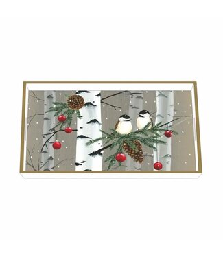 Wood Lacquer Vanity Tray-Birch & Birds