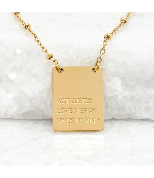 Act Justly Necklace in Gold 18-20"