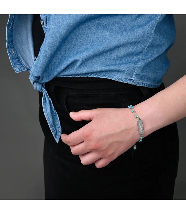 Follow Him Bracelet Silver 7-8"