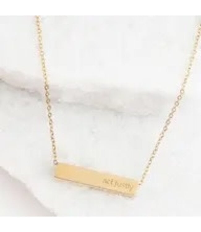 Walk Humbly Bar Necklace