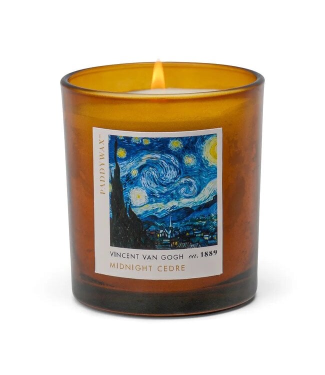 Impressionist Glass Candle - Van Gogh, "the Starry Night" Candle