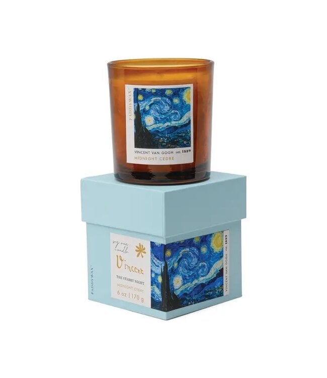 Impressionist Glass Candle - Van Gogh, "the Starry Night" Candle