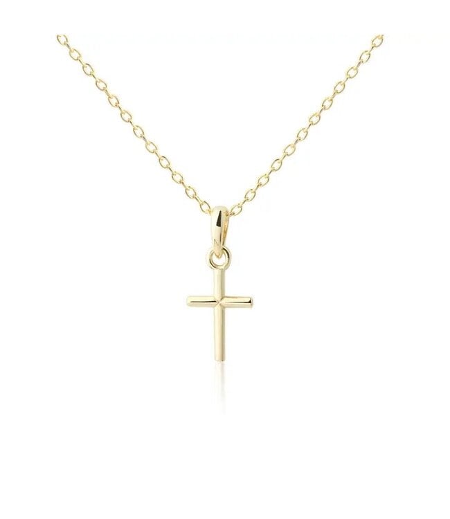 Children's 14K Gold-Plated Cross Necklace 14"