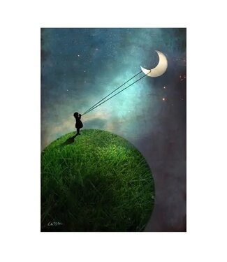 Chasing the Moon - Artist: Catrin Welz-Stein Card