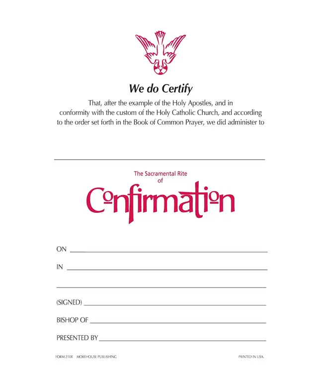Confirmation Certificate (Dove) 25/Pkt