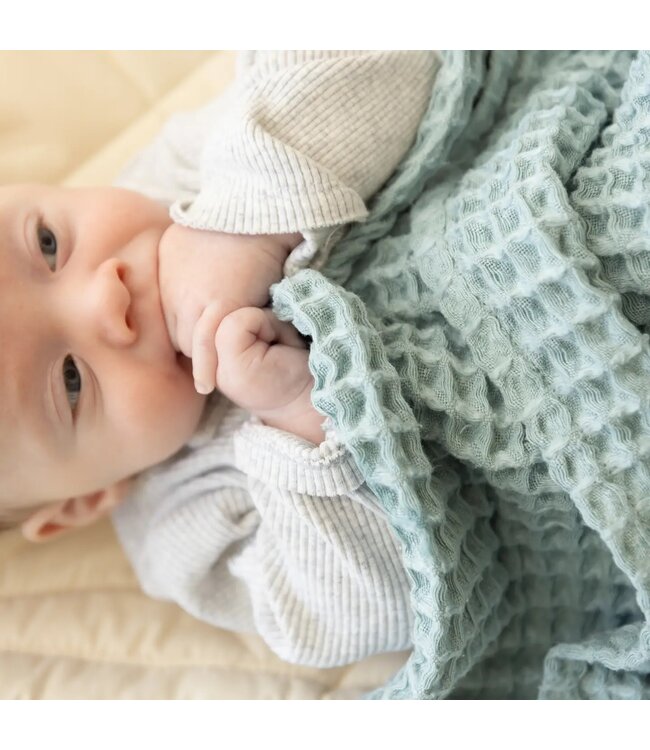 Waffle Baby Blanket Fog