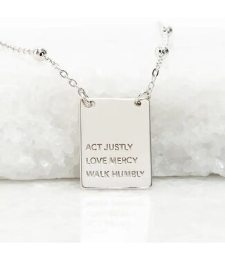 Act Justly Necklace in Sterling Silver
