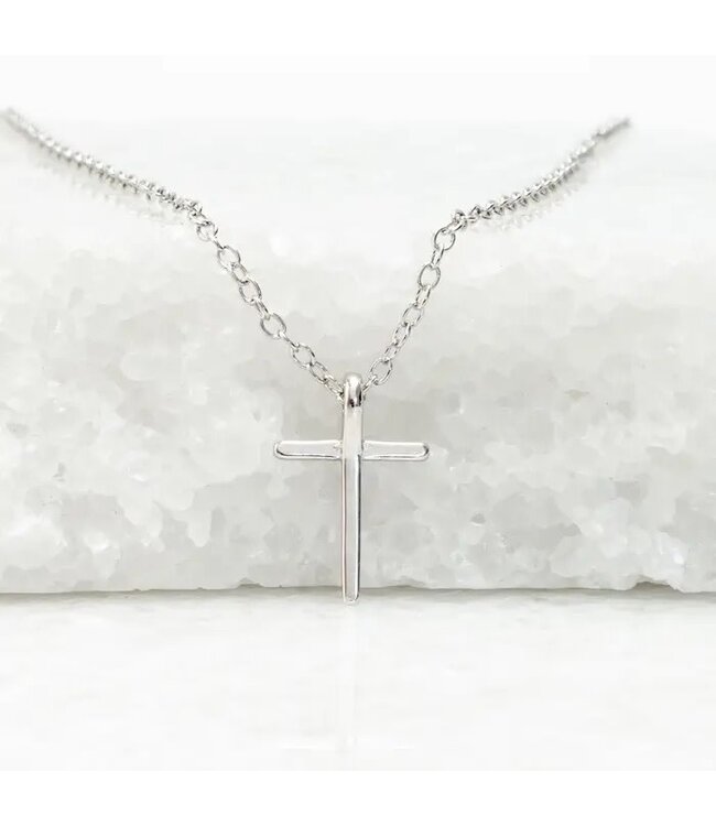 Faithful Sterling Silver Classic Cross Necklace