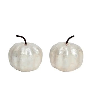 Capiz Pumpkin Mini White 2.5"