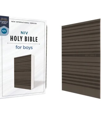 Niv Bible For Boys, Soft Touch Edition, Leathersoft, Gray