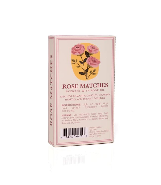 Rose Scented Matches, Long (3.78")