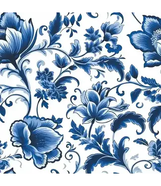 Delft Blue Florals Beverage Napkins