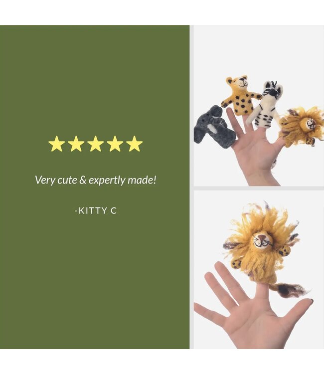 Safari Friends Finger Puppets - Wild Animal Set Ages 3+