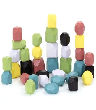 Wooden Balance Stones - Montessori Stacking Toy Ages 2+