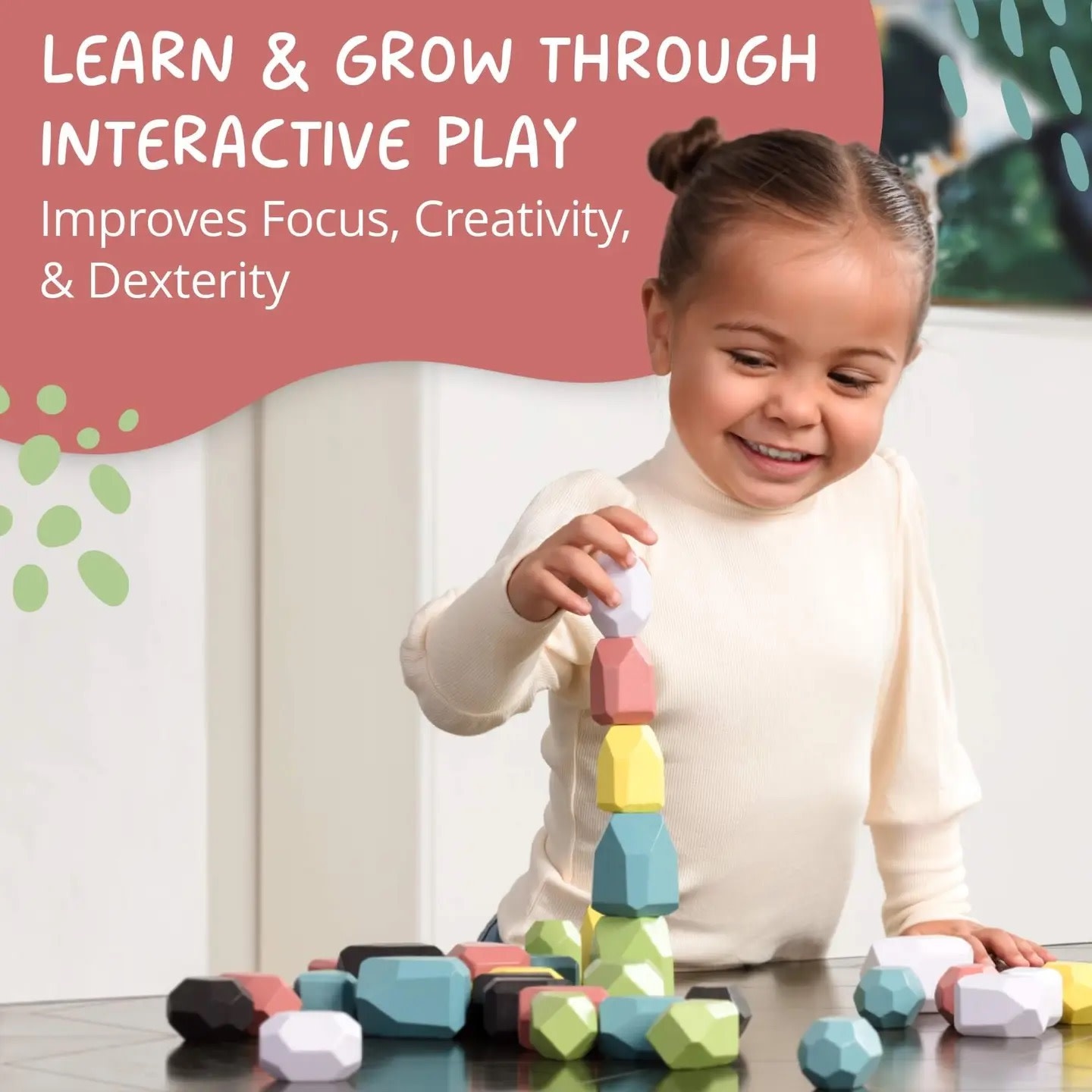 Stack And Balance Wooden Balance Stones - Montessori Stacking Toy Ages 2+ - The Cathedral ...