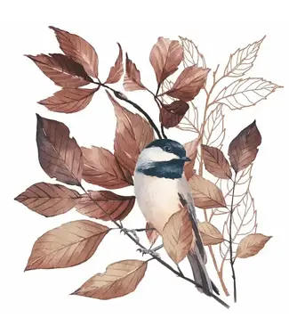 Lovely Chickadee White Beverage Napkins