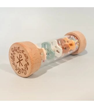 Chi-Rho Christian Beaded Raindrops - Montessori Wooden Rainmaker