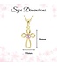 Girls 14K Gold-Plated Pink Cross Necklace 1st Communion Gift 14"