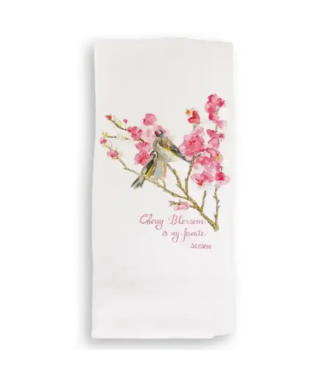 Cherry Blossom with Bird Tea Towel