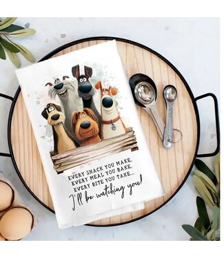 Dog Every Bite You Take Watching You Tea Towel