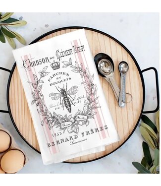 Vintage Shabby Chic French Bee Tea Towel