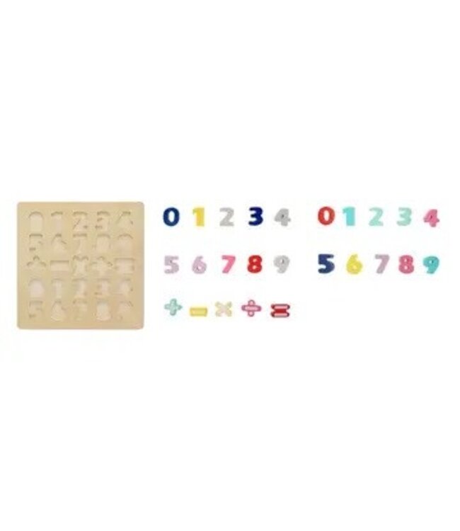Wooden Chunky Number Math Puzzle