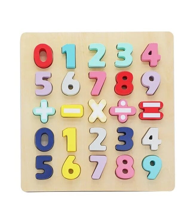 Wooden Chunky Number Math Puzzle