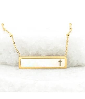 Faith Reversible Cross Bar Necklace