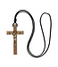 Necklace - St. Benedict Wooden Crucifix   3.5"