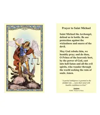 St. Michael Laminated Holy Card