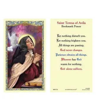 St. Teresa of Avila Laminated Prayer Card