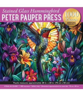 Stained Glass Hummingbird 1000-Piece Jigsaw Puzzle (Reflective Foil)