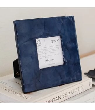 3" X 3" Capiz Photo Frame (Blue)