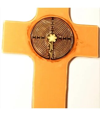 Labyrinth Large Cross - Amber